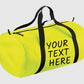Custom Gym Barrel Bag, Personalised Text Sport Bag, Men Gym Workout Packaway Barrel Bag, Family Picnic Party Storage Duffle Bag, Custom Gift