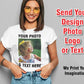 Custom Image Design Printed Tshirt, Personalised Photo Text Unisex Shirt, Hen Do Anniversary Matching Graphic Tees, Birthday Vacation Gift