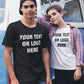 Custom Image Design Printed Tshirt, Personalised Photo Text Unisex Shirt, Hen Do Anniversary Matching Graphic Tees, Birthday Vacation Gift