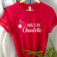 Custom Saloon Shirt, Nail Technician Any Name Printed T Shirt, Personalised Logo Beauticians Make Up Artist Uniform, Barbers Spa Uniform Top