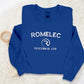 Custom Embroidered Crewneck Sweatshirt, Personalised Date Text Varsity Sweater, Comfort Color Unisex Mom Jumper, Long Distance Birthday Gift