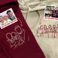 Custom Photo Sketch Couples Hoodie, Personalised Embroidered Portrait Photo Sweatshirt, Custom Text Quote Matching Longsleeve Top, Xmas Gift