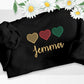 Personalised Valentine Hearts Trio Sweatshirt, Embroidered Couple Matching Custom Name or Text Sweater, Valentine Unisex Jumper, GF BF Gifts
