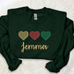 Personalised Valentine Hearts Trio Sweatshirt, Embroidered Couple Matching Custom Name or Text Sweater, Valentine Unisex Jumper, GF BF Gifts
