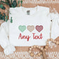 Personalised Valentine Hearts Trio Sweatshirt, Embroidered Couple Matching Custom Name or Text Sweater, Valentine Unisex Jumper, GF BF Gifts