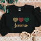 Personalised Valentine Hearts Trio Sweatshirt, Embroidered Couple Matching Custom Name or Text Sweater, Valentine Unisex Jumper, GF BF Gifts