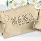 Embroidered Nana Sweatshirt, Custom Kids Name Matching Sweater, Personalised Name Crewneck Jumper, Grandma Sweatshirt, Nana Birthday Gifts