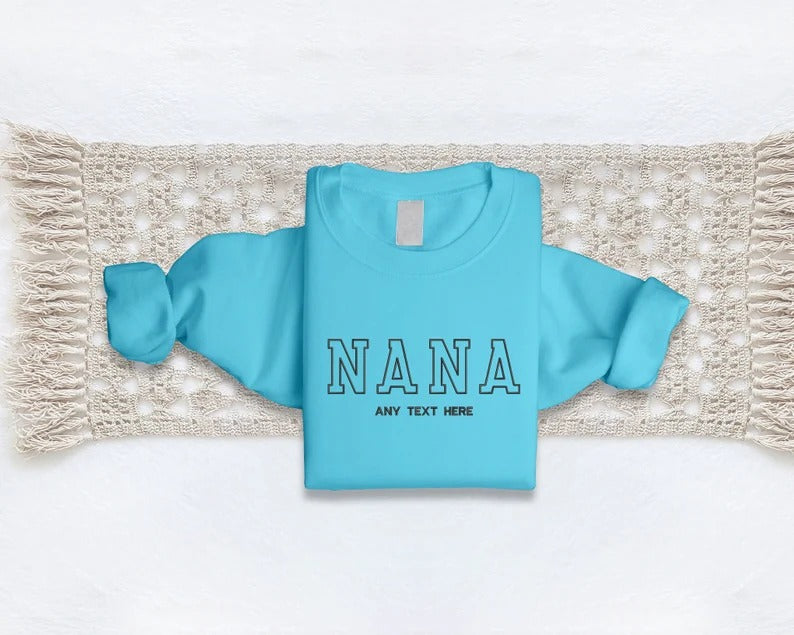 Embroidered Nana Sweatshirt, Custom Kids Name Matching Sweater, Personalised Name Crewneck Jumper, Grandma Sweatshirt, Nana Birthday Gifts