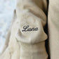 Embroidered Sweatshirt, Personalised Name Text Crewneck Sweater, Custom Date On Sleeve Pullover Jumper, Couple Matching Special Date Outfits