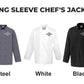 Embroidered Men's Chef Jacket, Personalised Chest Logo / Text Jacket, Custom Monogrammed Flag on Sleeve Chef Cooking Jacket, Gifts for Chef