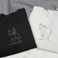 Personalised Horse Portrait Sweatshirt, Embroidered Outline Sketch from Photo Sweater, Custom Pet Name Jumper, Unique Gifts for Horse Lovers