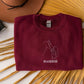 Personalised Horse Portrait Sweatshirt, Embroidered Outline Sketch from Photo Sweater, Custom Pet Name Jumper, Unique Gifts for Horse Lovers