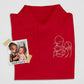 Custom Couple Portrait from Photo Shirt, Embroidered Outline Sketch Polo Shirt, Personalised Couple Matching TShirt, Memorial Birthday Gifts