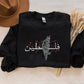 Palestine Map Arabic Name Design Embroidered Sweater, Palestine Crewneck Sweatshirt, Al Aqsa Map Palestine Arabic Jumper, Palestine Flag Top