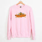Embroidered Pumpkins Sweatshirt, Spooky Season Autumn Leaves Fall Sweater, Halloween Jumper, Thanksgiving Gift for Couple, Halloween Pumpkin