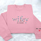 Personalized Wifey Embroidered Sweatshirt, Floral Crewneck Jumper, Wedding Day, Anniversary, Bride Gift, Custom Date Sweater Gift for Her