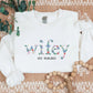 Personalized Wifey Embroidered Sweatshirt, Floral Crewneck Jumper, Wedding Day, Anniversary, Bride Gift, Custom Date Sweater Gift for Her