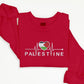 Palestine Embroidered Flag Sweatshirt, Palestine Heart Crewneck Sweater, Palestinian Heartbeat Jumper, Gaza Palestine Comfy Colors Outfits