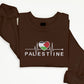 Palestine Embroidered Flag Sweatshirt, Palestine Heart Crewneck Sweater, Palestinian Heartbeat Jumper, Gaza Palestine Comfy Colors Outfits