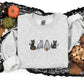 Spooky Cats Embroidered Sweatshirt, Halloween Ghost Black Cats Sweater, Vintage Fall Pumpkin Jumper, Cat Lovers Adults Halloween Outfit Gift