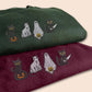 Spooky Cats Embroidered Sweatshirt, Halloween Ghost Black Cats Sweater, Vintage Fall Pumpkin Jumper, Cat Lovers Adults Halloween Outfit Gift