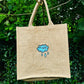 Custom Monogram Jute Tote Bag, Embroidered Bridesmaid Shopping Tote Bag, Minimalist Laminated Tote Bags, Personalised Bridesmaid Party Gift