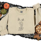 Floral Skeleton Hand Embroidered Sweater, Halloween Skeleton Hand & Butterfly Crewneck Sweatshirt, Spooky Season Halloween Jumper, Fall Tops