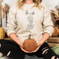 Floral Skeleton Hand Embroidered Sweater, Halloween Skeleton Hand & Butterfly Crewneck Sweatshirt, Spooky Season Halloween Jumper, Fall Tops