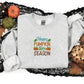 Happy Pumpkin Spice Season Sweatshirt, Embroidered Fall Quotes Spooky Season Retro Jumper, Fall Clothing, Halloween Outfit, Autumn Fall Gift