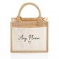 Personalized Jute Tote Bags, Custom Name Printed Lunch Bags, Minimalist Canvas Cotton Bag, Special Gifts for her, Hen Party Matching Boxes