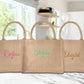 Personalised Bridesmaid Tote Bags, Custom Embroidered Name Totes, Minimalist Canvas Cotton Bags, Gifts for Bride, Hen Party Matching Boxes