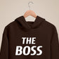 The Boss & Real Boss Couple Hoodie, Matching Hooded Sweatshirt, Funny Minimalistic Office Jumper, Cute Couple Anniversary Outfit, BF GF Gift
