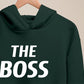 The Boss & Real Boss Couple Hoodie, Matching Hooded Sweatshirt, Funny Minimalistic Office Jumper, Cute Couple Anniversary Outfit, BF GF Gift
