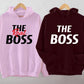 The Boss & Real Boss Couple Hoodie, Matching Hooded Sweatshirt, Funny Minimalistic Office Jumper, Cute Couple Anniversary Outfit, BF GF Gift