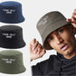 Custom Embroidered Reversible Hats, Personalised Text Monogrammed Logo Sun Bucket Hat, 100 Cotton Unisex Cap, Vintage Custom Slogan Gift Cap