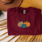 Embroidered Pumpkin Sweatshirt, Halloween Fall Jumper, Thanksgiving Cute Pumpkin Sweaters, Jack-o-lantern Unisex Vintage Halloween Gifts