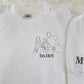Embroidered Portrait Photo Sweatshirt, Personalised Couple Faceless Outline Sketch Sweater, Custom Date with Initial Jumper, Couple Gifts