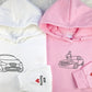 Embroidered Car Sketch Hoodies, Personalised Car Outline from Photo Hoody, Car Photo Boyfriend Jumpers, Car Lover Hoodies, Gift for Car Guys