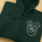 Custom Pet Portrait Zip Up Hoodie, Embroidered Sketch from Photo Hoody, Personalized Pet Lover Matching Jumper, Special Dog Lovers Gift