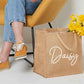 Personalised Tote Bag, Custom Name Printed Totes, Minimalist Canvas Cotton Shopping Bags, Gifts for Wife, Hen Party Tote Bag, Gifts for Her