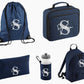 Personalised Name & Initial Backpack Set, Back to School Kids Bags, Lunch Bag Water Bottle and Pencil Case PE Bag Set, School Starters Gifts
