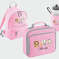 Custom Kids Name Safari Backpack Set, Zoo Animals Back to School Bags, Lunch Bag Water Bottle and Bag, Personalised School Children Gifts
