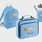 Custom Kids Name Safari Backpack Set, Zoo Animals Back to School Bags, Lunch Bag Water Bottle and Bag, Personalised School Children Gifts