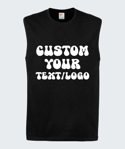 Personalised Text & Logo Tank Top, Create your Design Printed Vest, Custom Sports Team Tank Top, Any Company Logo Here, Unique Mens Tank Top