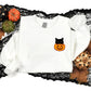 Halloween Cat Crewneck Jumper, Cat Sneaking Printed Sweatshirt, Halloween Cat Sweater, Spooky Season Outfits, Family Matching Cat Lover Gift