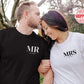 Mr. Mrs Est Shirt, Personalised Est Date Printed T-Shirt, Husband & Wife Couple Matching Tees, Bride and Groom Honeymoon Shirt, Gift for Him