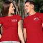 Mr. Mrs Est Shirt, Personalised Est Date Printed T-Shirt, Husband & Wife Couple Matching Tees, Bride and Groom Honeymoon Shirt, Gift for Him