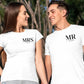 Mr. Mrs Est Shirt, Personalised Est Date Printed T-Shirt, Husband & Wife Couple Matching Tees, Bride and Groom Honeymoon Shirt, Gift for Him