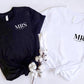Mr. Mrs Est Shirt, Personalised Est Date Printed T-Shirt, Husband & Wife Couple Matching Tees, Bride and Groom Honeymoon Shirt, Gift for Him