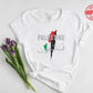 Palestine Name Flag T-Shirt, Palestine Arabic Calligraphy Shirt, Palestinians Muslims Map Printed Tees, Comfy Adults Tops